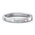thumbnail image 1 of Stackable Birthstone Ring with Engraving - Pink Tourmaline (October), 1 of 7
