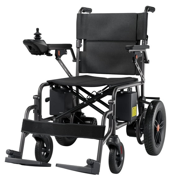 Edcsi Electric Wheelchair Lightweight Folding Wheelchair for Adults Seniors Black, 12 Miles Range