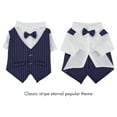 thumbnail image 4 of QBLEEV Striped Dog Tuxedo Suit with Tie for Wedding Birthday Party, Dog Suit Bow Tie Costume,Gentleman Dog Wedding Party Suit Pet Clothes for Small Dogs (navy BLUE, XS), 4 of 5