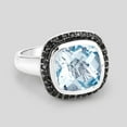 thumbnail image 5 of HauteFacets QR5744BSBTBLD-SSR-8 5.23 Carat Genuine Swiss Blue Topaz & Black Diamond 0.925 Sterling Silver Ring, 5 of 5