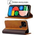 thumbnail image 2 of Google Pixel 5 Wallet Case,Pixel 5 Folio Flip Case,ID&Credit Cards Slots Holder Pocket PU Leather Stand Feature and Strong Built-in Magnet Shockproof Case for Google Pixel 5,Khaki+Brown, 2 of 7