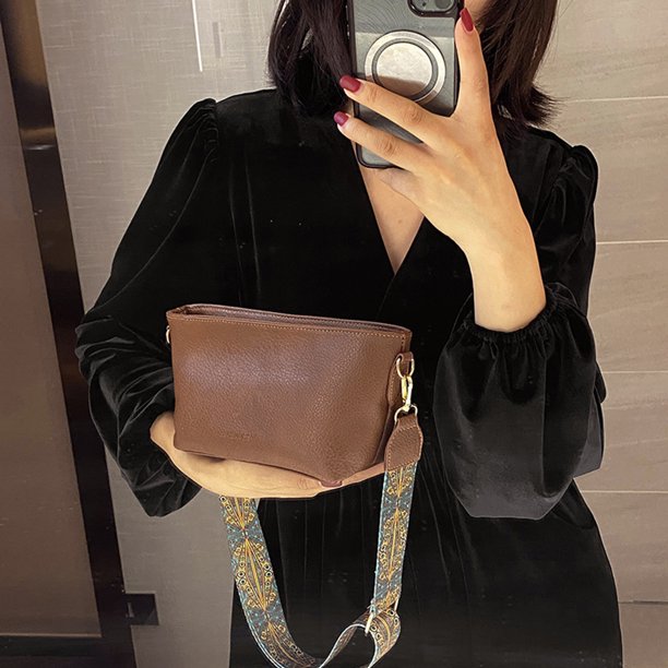Bolsos Cruzados De Señora Bolso Simple Lady Crossbody Bolsos Bolso de compras femenino de cuero para viajes (café)