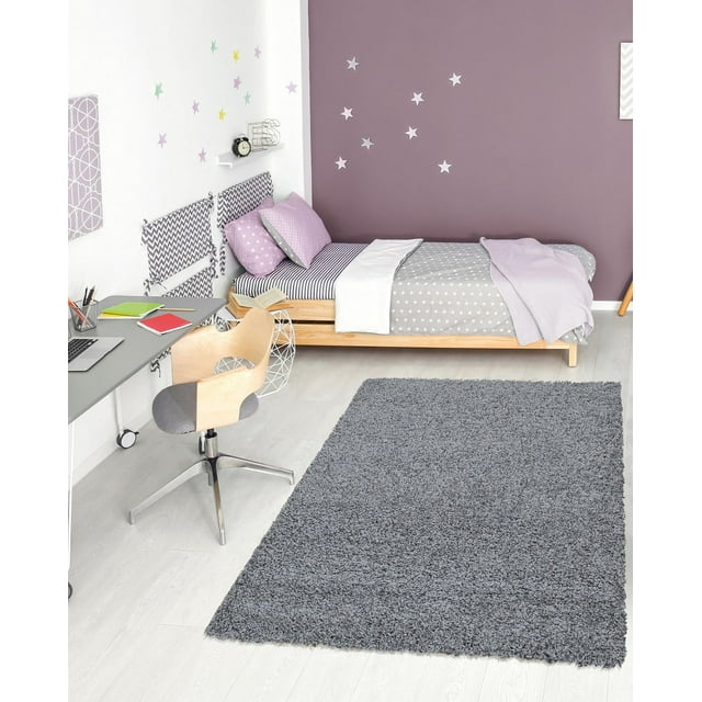 Ottomanson Non-Slip Rubberback Soft Shag Runner Rug for Hallway and Bathroom, Area Rug for Living Room, Bedroom, Dining Room