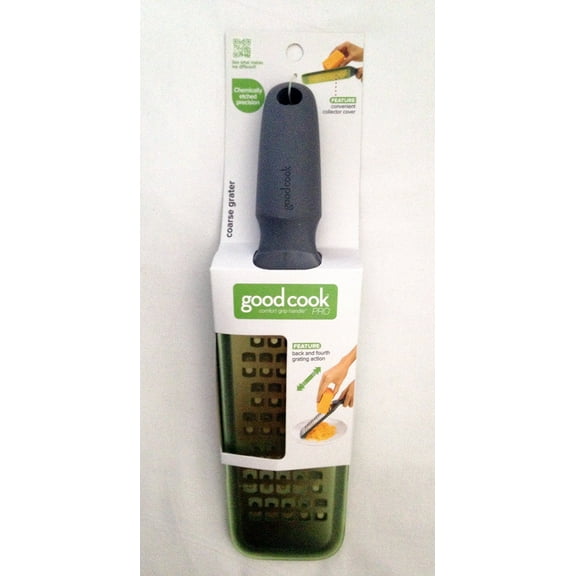 Coarse Grater with Green Cover Kitchen Tool By Good Cook Pro Comfort Grip Handle