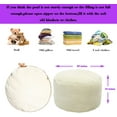 thumbnail image 2 of Ottoman Stuffed with PP Cotton Pouf Filler, Velvet Floor Pouf,Round Ottoman Foot Stool Cushion Storage Ottoman, 20 * 12 Inches Foot Rest for Living Room, Home Decor (Ivory Stripe), 2 of 18