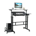 Zexiceli Mobile Standing Desk, Portable Stand Up Desk, Small Adjustable Computer Desk with 360