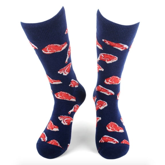 Urban-Peacock Men's Novelty Fun Socks - Meat Lovers / Steak - 1 Pair
