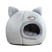 Abody Cat House – Plush Enclosed Cat Bed with Removable Cushion – Pet Cave Bed for Kittens or Small Dogs up to 16lbs