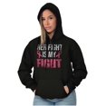 thumbnail image 3 of Breast Cancer Her Fight Pink Ribbon Hoodie Sweatshirt Women Brisco Brands S, 3 of 6