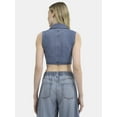 thumbnail image 3 of Madden NYC Women's Denim Vest, Sizes XXS-XXL, 3 of 5