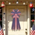 thumbnail image 5 of Patriotic Fabric Bow for Independence Day, Star Spangled Banner Striped Decor for Wreath Wardrobe, Red White Blue Polyester Ornament, 5 of 6