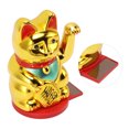 thumbnail image 4 of Lucky Argent Chat, Symbole d'Or de la Richesse Rotation Base Vive Expression Solaire Fortune Chat Feng Shui Artisanat pour Magasin Bureau Restaurant, 4 of 8