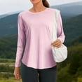thumbnail image 5 of Timegard Womens Long Sleeve Tops Summer Casual Outdoor Active Sun Protection Crew Neck Workout Tunic Tops, 5 of 7
