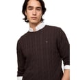 thumbnail image 3 of Jersey Tommy Hilfiger Cable Knit para hombre, marrón/HTR, talla L, 3 of 4