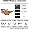 thumbnail image 6 of FEISEDY Classic Oversized Polarized Sunglasses Women Wrap Square Shades B2504, 6 of 13