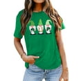 thumbnail image 2 of St. Patricks Day Shirt for Womens Cute Gnomes T-Shirt Shamrock Printed Shirts Short Sleeve Graphic Tees Tops, 2 of 6