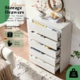 thumbnail image 3 of Papajet 5 Drawer Dresser for Bedroom, 48" Tall Modern Chest of Storage Drawers with Anti-Tip Kit, Wood Cabinet Organizer, Easy Assembly, White, 3 of 8