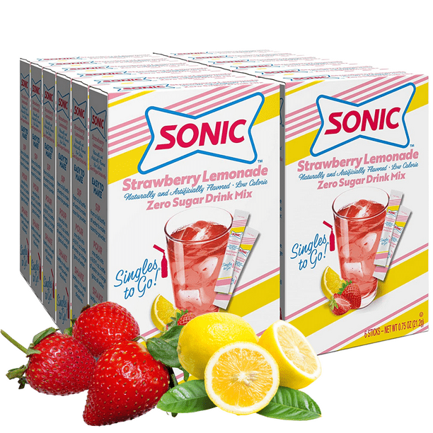 Sonic Singles To Go Powder Drink Mix Strawberry Lemonade Flavored