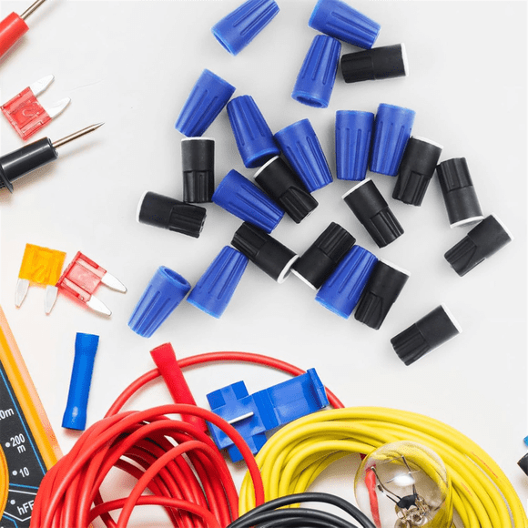24PCS Waterproof Wire Connectors, Blue/Black Sealant Twist Nuts Caps for Landscape Light, Splice Terminal Electrical