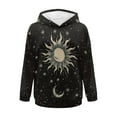 thumbnail image 5 of FOR U DESIGNS Black Galaxy Hoodies for Women Oversized Sweatshirt Loose Fit Hooded Casual Workout Pullover Size M Women Activewear Long Sleeve Hoodie Tops Winter, 5 of 7