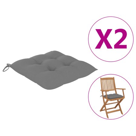 Chair Cushions 2 pcs Gray 15.7 x15.7 x2.8  Fabric Chair & Sofa Cushions