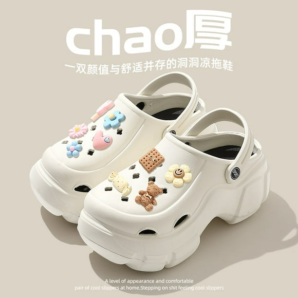 Sandalias de verano para mujer, zuecos de dibujos animados, con agujeros, para jardín, estudiantes y niñas, novedad de 2023 Qiuyongming unisex