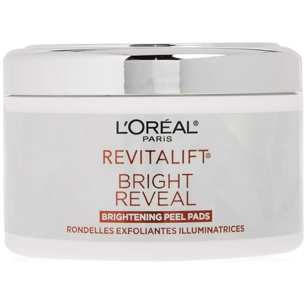 L'Oreal Paris Revitalift Bright Reveal Anti-Aging Peel Pads Almohadillas faciales exfoliantes con ác agua 1