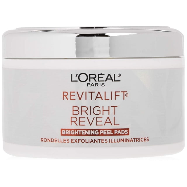 L'Oreal Paris Revitalift Bright Reveal Anti-Aging Peel Pads Almohadillas faciales exfoliantes con ác agua 1