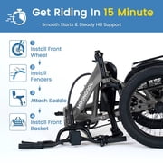 MOONCOOL TK2 Adult Electric Tricycle with Reverse, 48V 15Ah Removable Battery, Peak 1000W Motor, 20x3.0 Fat Tire, 60-Mile Range, 15.5 MPH