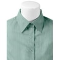 thumbnail image 3 of Doublju Women's 3/4 Sleeve Slim Fit Button Down Dress Shirt (Plus Size Available), 3 of 4