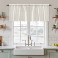thumbnail image 2 of Pure Apricot Tier Curtains, Simple Solid Color Light Filtering Kitchen Curtains, 2Pcs Rod Pocket Half Window Treatments Panels for Sink Cafe Cabinet Camper 27.5x24 Inches, 2 of 9