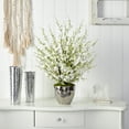 thumbnail image 4 of Nearly Natural 29in. Cherry Blossom Artificial Arrangement in Silver Bowl, White, 4 of 4