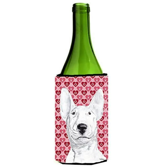 Bull Terrier Valentines Love Wine bottle sleeve Hugger 24 oz.