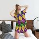 thumbnail image 5 of Fotbe Mardi Gras4 Conjunto de Pijama Estampado para Mujer, 2 Piezas, Ropa de Dormir con Camiseta de Manga Corta y Shorts Suaves-3X-Large, 5 of 6