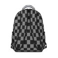 thumbnail image 3 of Gray and Black Checkered Pattern Backpack for School, Cute School Bag with Adjustable Shoulder Straps and Padded Back, 15.3"x11"x7.1", 3 of 5