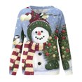 thumbnail image 5 of Chandails en Molleton de Noël pour Femmes, Manches Raglan, Col Rond, Imprimé de Noël, Manches Longues, Chandail-Over, Automne, en Liquidation, 5 of 5