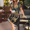 thumbnail image 3 of Balery Romantic Skeletons Under Moon Vestidos sueltos de manga corta para mujer, vestidos de verano 2025, vestidos casuales de corte A con vuelo., 3 of 6