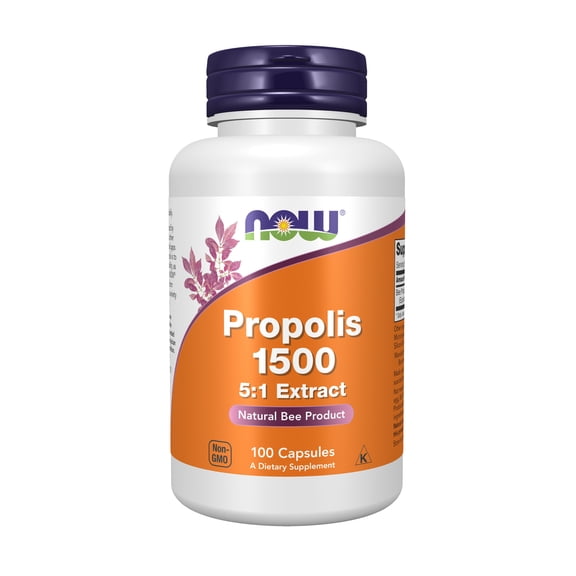 NOW Supplements, Propolis 1,500 mg with 5:1 Concentrate, Natural Bee Product, 100 Veg Capsules
