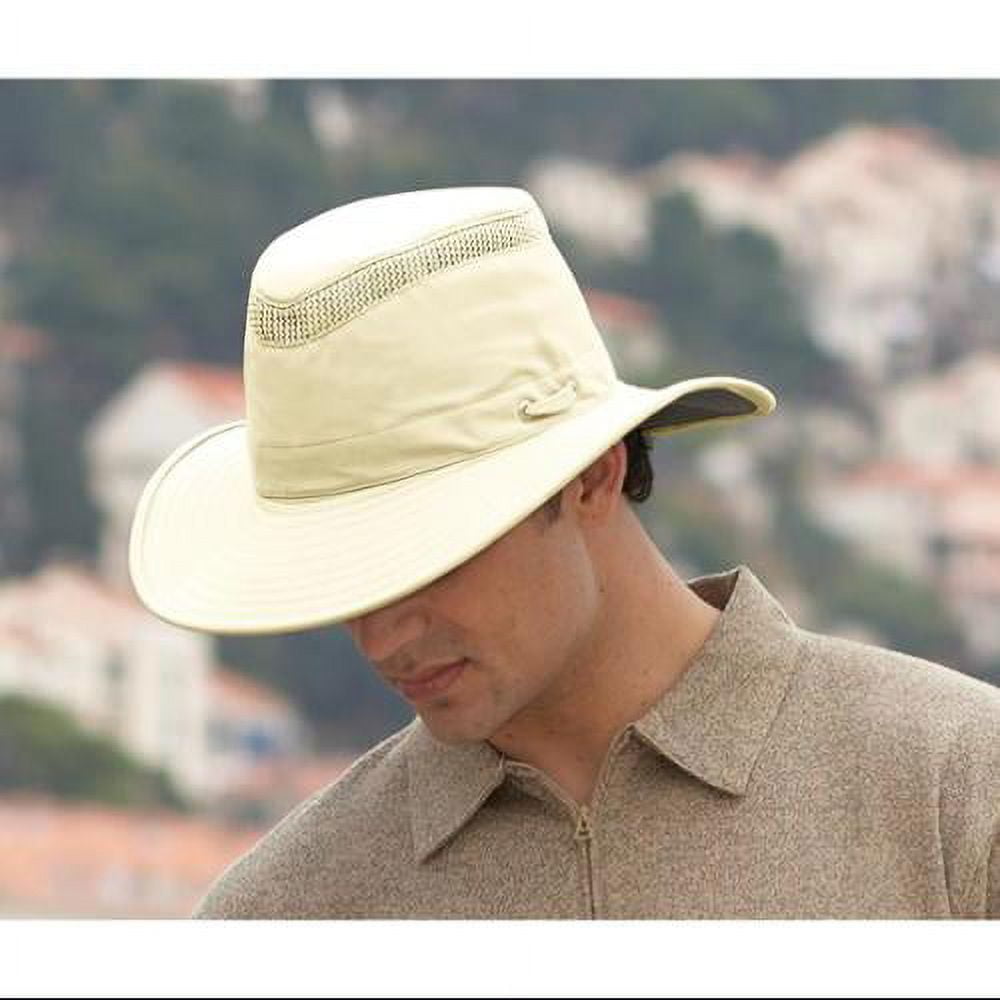 Tilley Size 7 5/8 or 23 7/8 in. Unisex LTM6 Broader Down-Sloping Brim UPF50+ AirFlo Hat, Solid Olive
