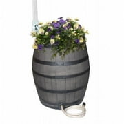 Whiskey Barrel Flat-Sided Rainwater Urn - Gray