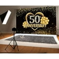thumbnail image 3 of 50th Anniversary Backdrop Black Gold Wedding Anniversary Photography Background Balloons Diamond Glitter Dots Happy 50 Anniversary Birthday Party Decorations Banner Photo Booth Props, 3 of 4