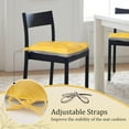 thumbnail image 6 of Chair Cushions for Dining Chairs, 17" x 17" Non-Slip Kitchen Chair Pads with Adjustable Ties, Memory Foam Indoor Chair Cushions for Dining Room, Yellow (Pack of 4), 6 of 14