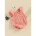 thumbnail image 4 of Suealasg Baby Girls Summer Outfit Short Sleeve Crew Neck Romper Bodysuit 3M 6M 9M 12M 18M 24M Cute One Piece Clothes for Newborn Girls, 4 of 9