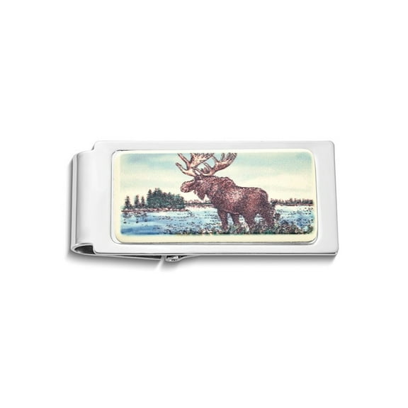 Gem & Harmony Mens Moose Hinged Money Clip for Men