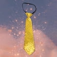 thumbnail image 2 of HXWCHs Men's Adjustable Sequin Necktie for Stage Dance Performance and Casual Wear Yellow One Size, 2 of 5