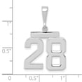 thumbnail image 2 of 14k White Gold Polished Finish Medium Size Number 28 Charm Pendant, 2 of 2