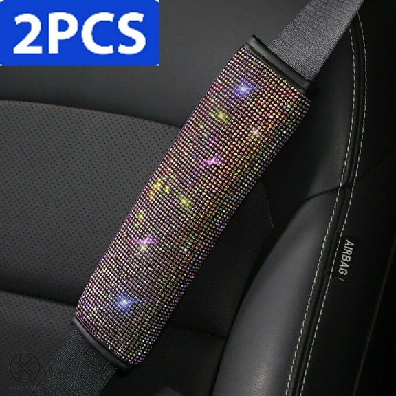 Luxtrada Universal Sparkle Luxury Bling Bling Rhinestone Diamond Car Accessories Decor (1pair Shoulder belts)