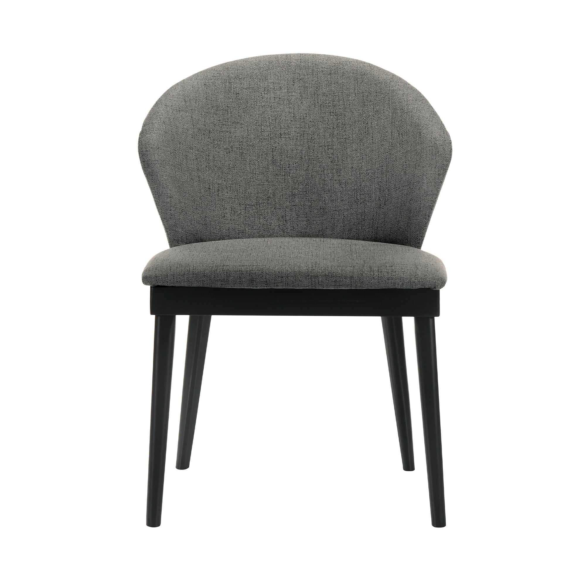 Juno Charcoal Fabric and Black Wood Dining Side Chairs - Set of 2