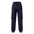 thumbnail image 3 of Men's Cargo Jogger Pants - Drawstring Waist for Streetwear & Casual Outfits Navy 3XL, 3 of 3