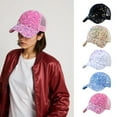 thumbnail image 2 of Unique Baseball Hat Sequined Headwear Adjustable Ponytail Hat for Casual and Sports for Men Women Teenagers, 2 of 9